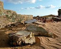 Ruins in sand and desert