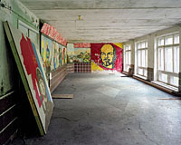 Skrunda Latvia soviet radar, club with Lenin mosaic and fresco
